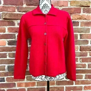 KAREN SCOTT 100% Wool Australian Button Long Sleeve Cardigan Sweater Size M